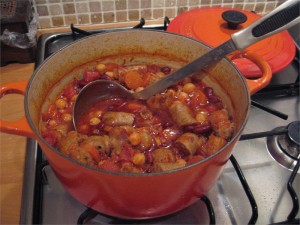 Sausage and beans casserole
